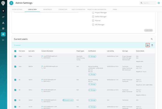 CSV Export for Users